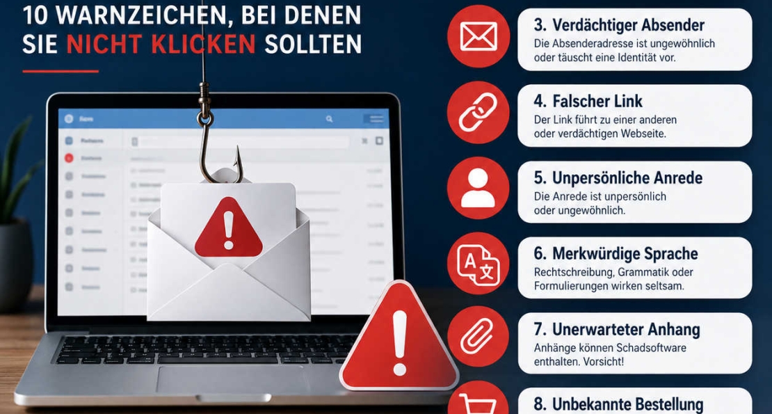 Phishing-Mail erkannt? 10 Warnzeichen, bei denen Sie nicht klicken sollten
